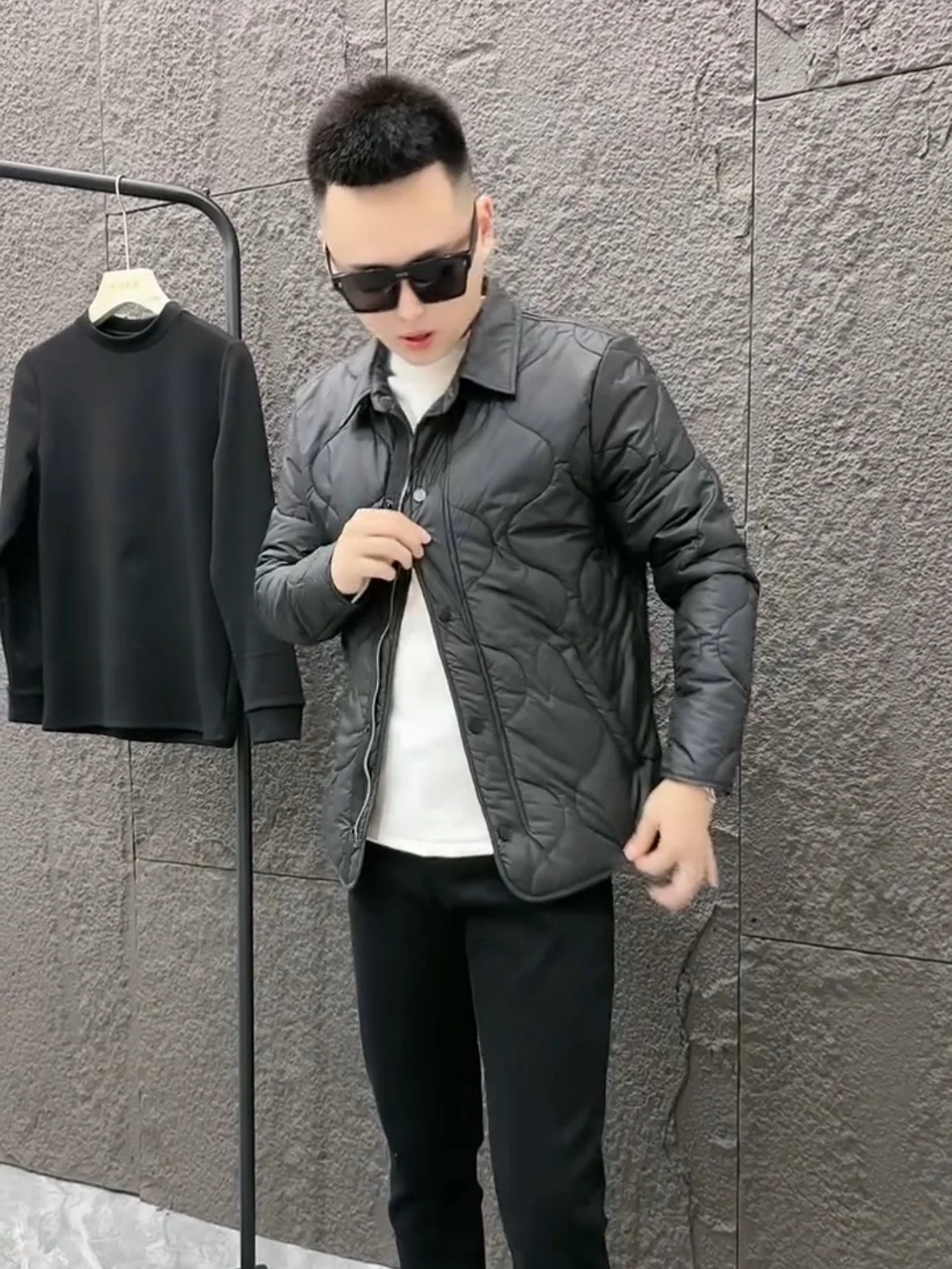 

Мужская приталенная хлопковая куртка с воротником-стойкой, повседневная универсальная верхняя одежда, молодежная модная теплая куртка из полиэфирного волокна с длинными рукавами