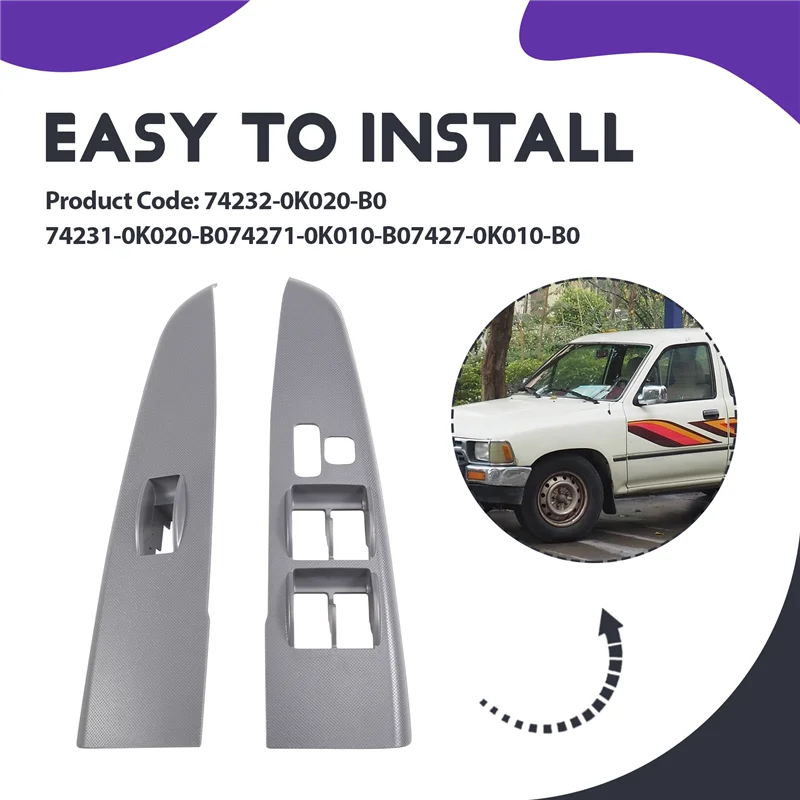 

ABXN-Car Window Switch Bezel Panel For Toyota Hilux VIGO 2005-2014 74232-0K020 74231-0K020 74271-0K010 74272-0K010