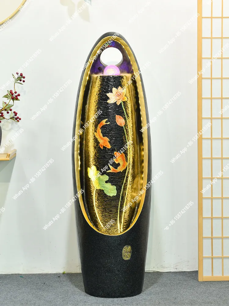 Lucky water ornament Feng Shui ball decoration living room indoor fountain landscape floor humidifier housewarming