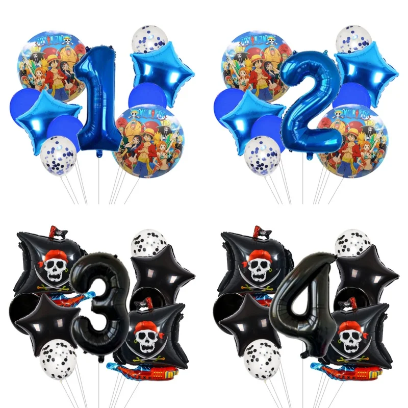 

Воздушный шар-цифра из фольги в стиле One Piece (Луффи) для детского дня рождения, украшение для вечеринки, подарок на бэби-шауэр, сувениры для гостей