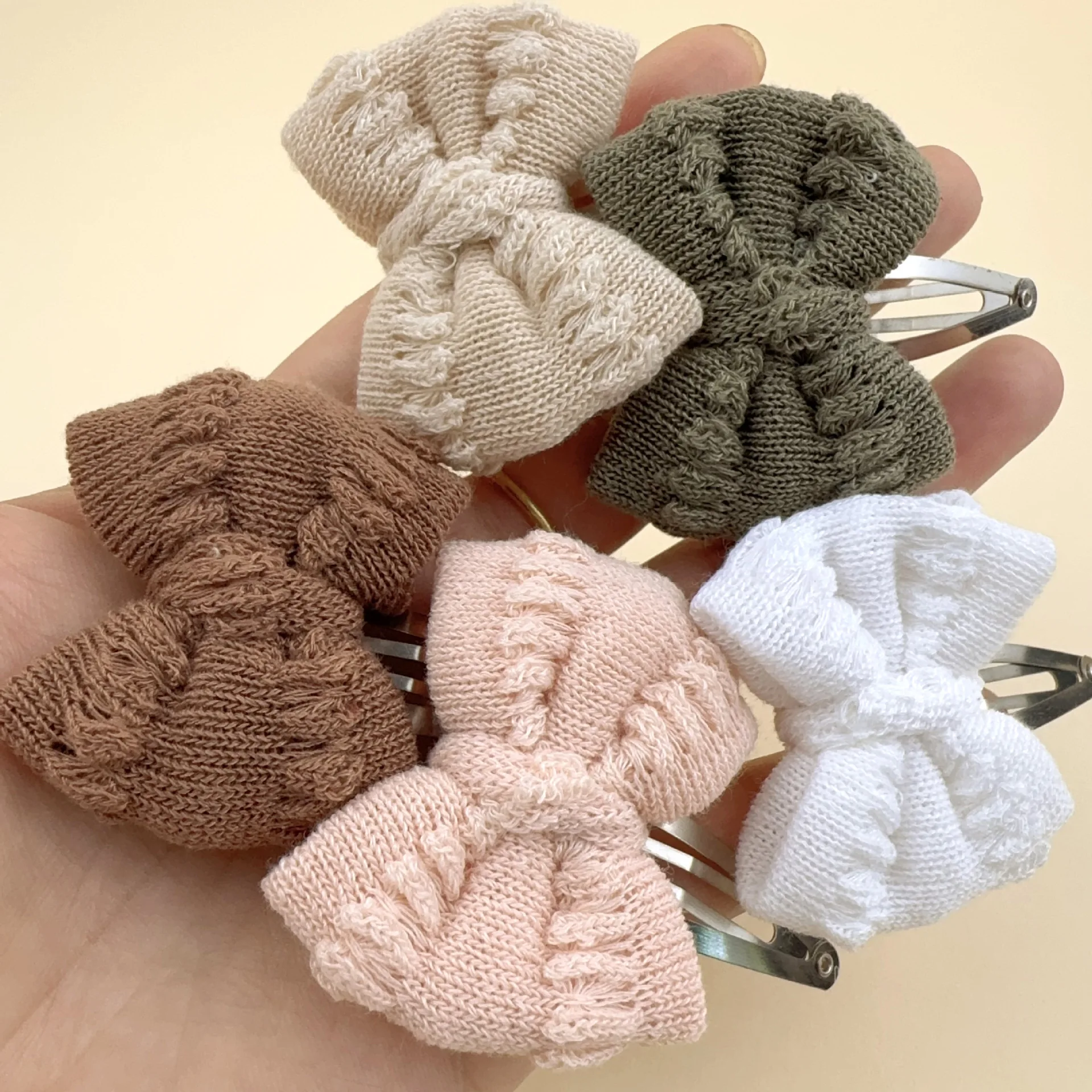 

36pc=18pair/lot New Crochet Bow Hair Clips Baby Wool Knit Hairpins Bowknot Barrettes Girls Kid Photo Props Hair Accessories Bulk