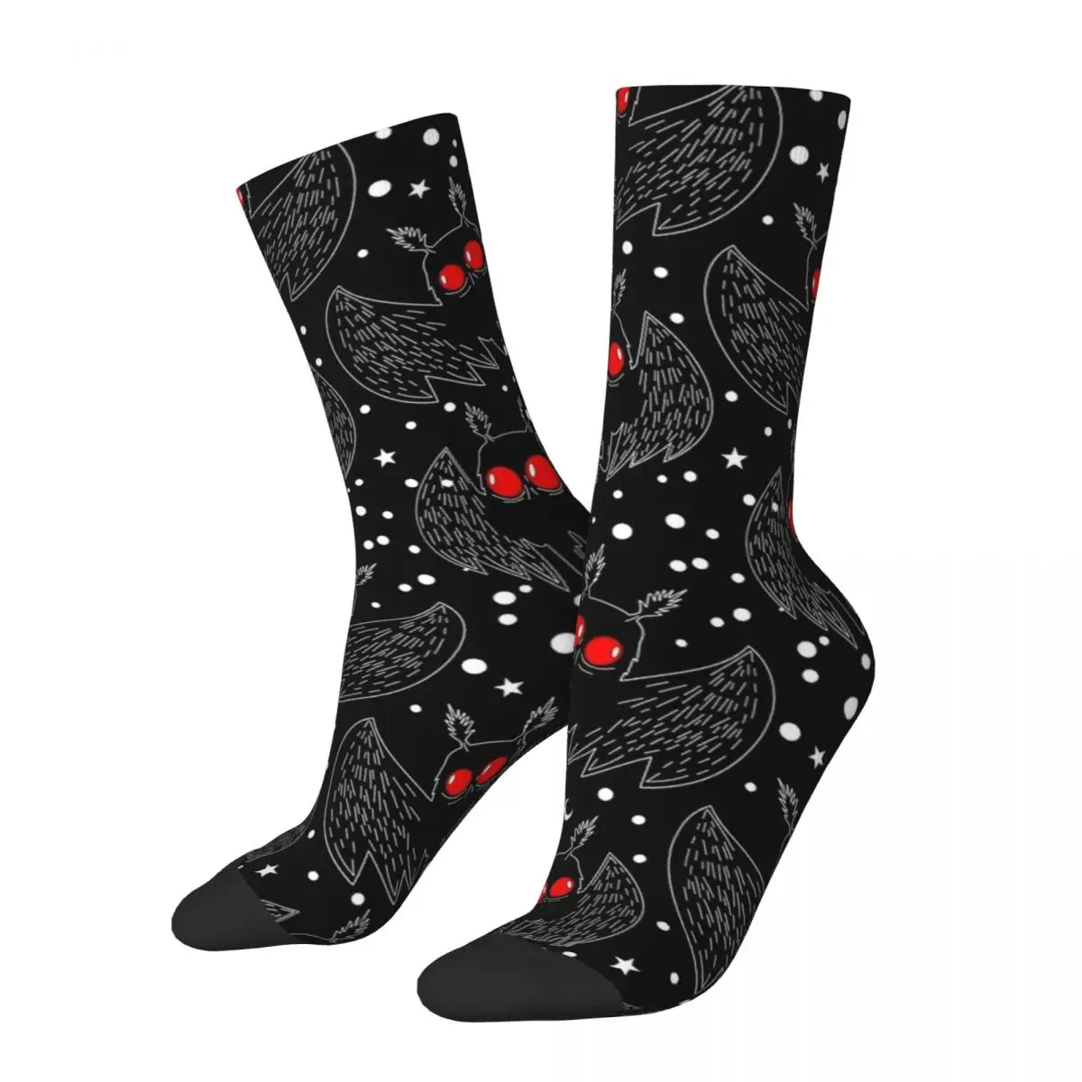 

Mothman Night Grey Socks Bat Cryptids Trendy Stockings Couple Comfortable Running Sports Socks Autumn Custom Non Skid Socks