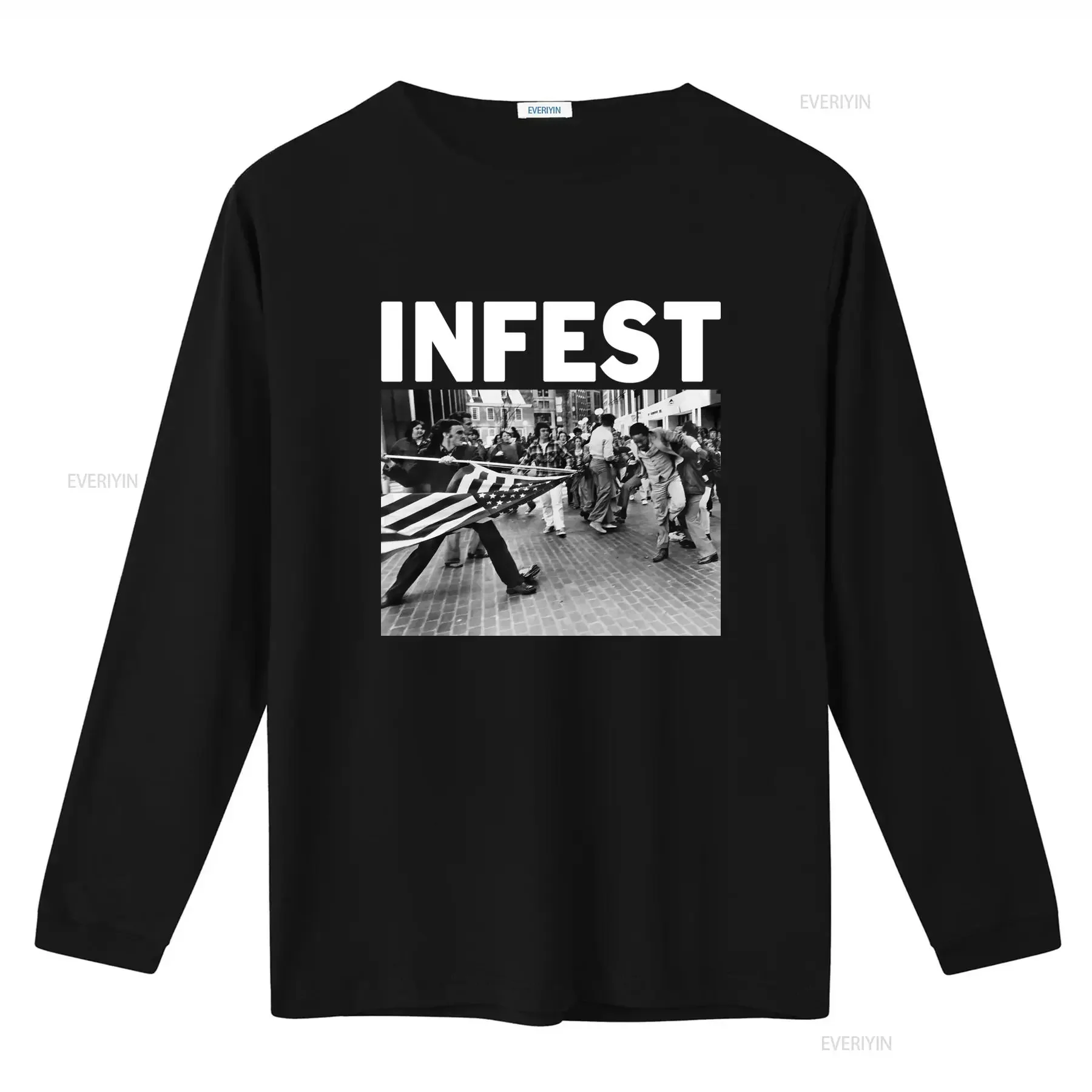 Infest Punk T Shirt 1988 EP Cover Inspired Design Retro Street Protest Style Print vintage Washed Casual Comfortable streetwear
