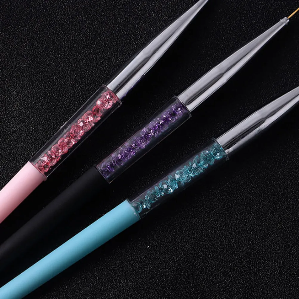 

3Pcs Detail Paint Pen for Nails Professional Nail Art Brush Set Drawing Thin Lines Flowers Patterns Nail Decoration DIY Tool
