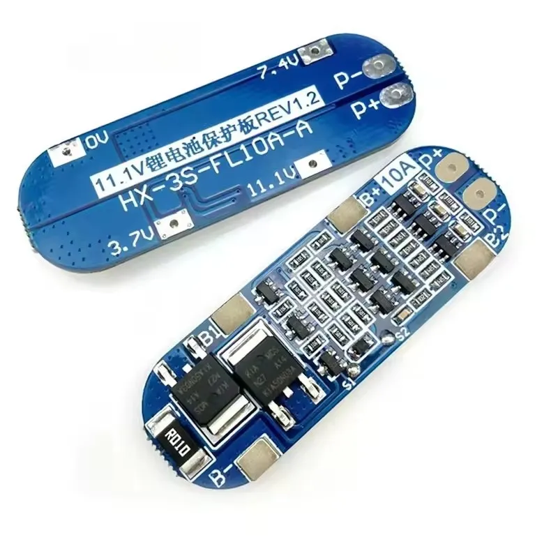 BMS 3S 10A 11.1V 12V 12.6V 18650 BMS 3S Li-ion Lithium Battery Charger Protection Board Power Bank Charging Battery Cells PCB