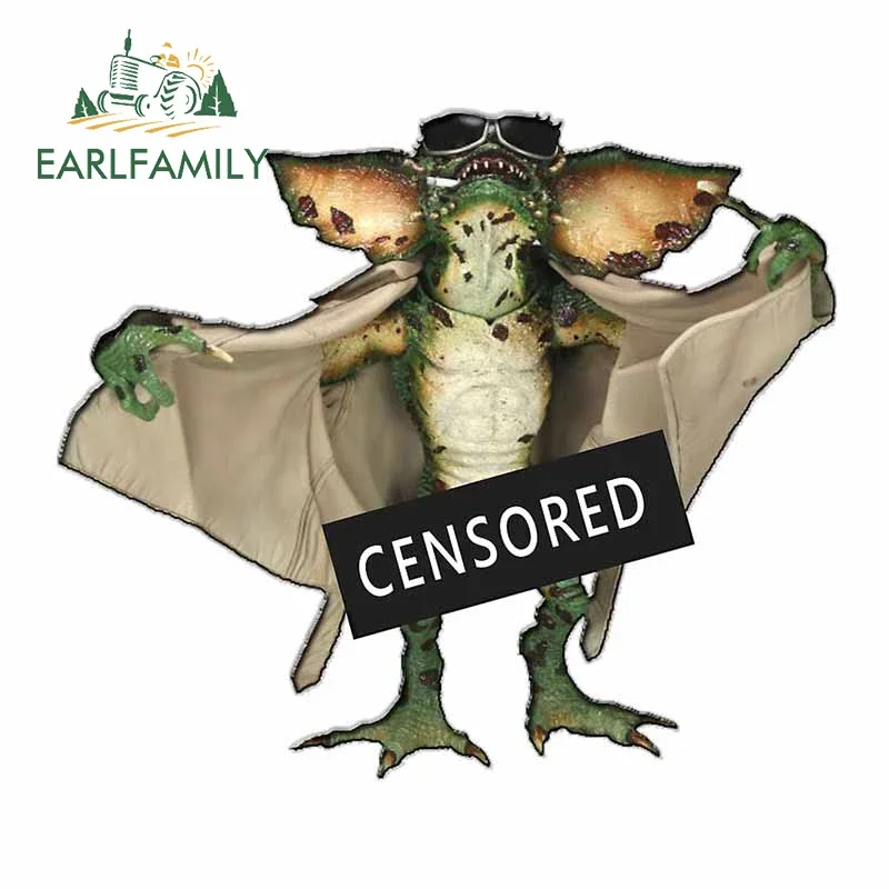 

EARLFAMILY 13cm x 11.4cm for Gremlins Censored Vinyl Car Stickers Motorcycle Helmet Personality JDM Assessoires Decal for VAN