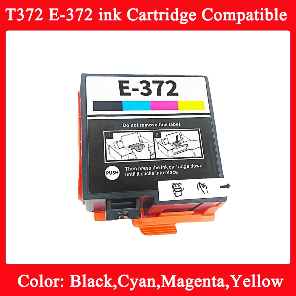 

T372 T3720 E-372 372, совместимый с чернильным картриджем, 36 мл, 4 цвета для Epson PictureMate PM-520, совместимый с принтером, картридж T372