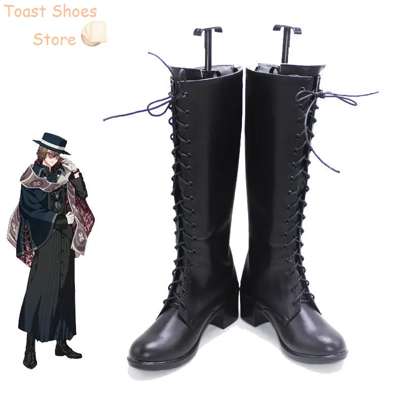 Chaussures de Cosplay en Cuir PU, Bottes de Carnaval d'Halloween, Accessoire de Costume