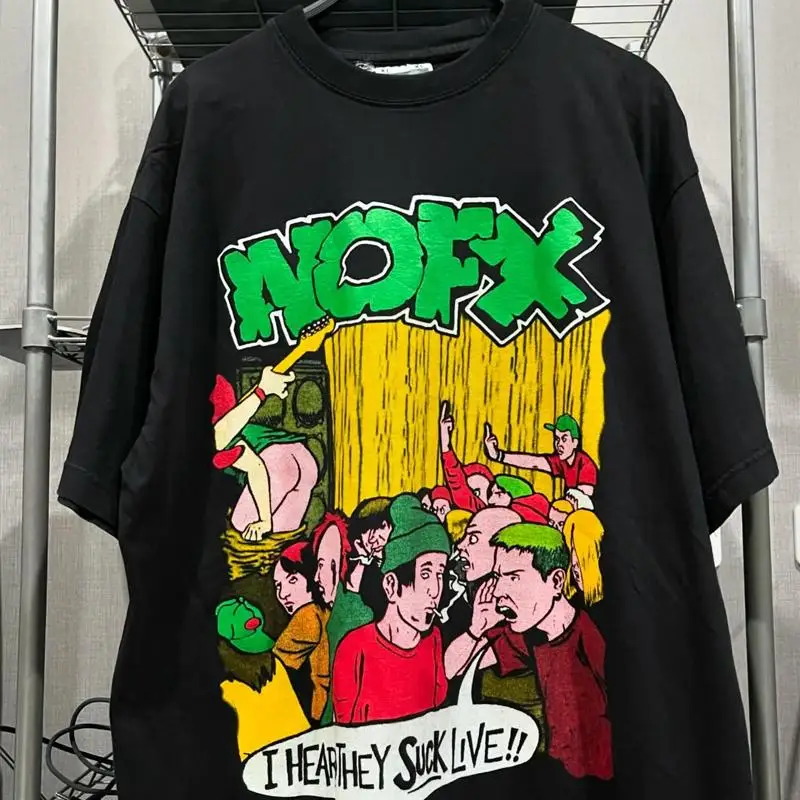 NOFX ‘I Heard They Suck Live 90s Heavy Cotton Black Unisex T-shirt Size S-5XL