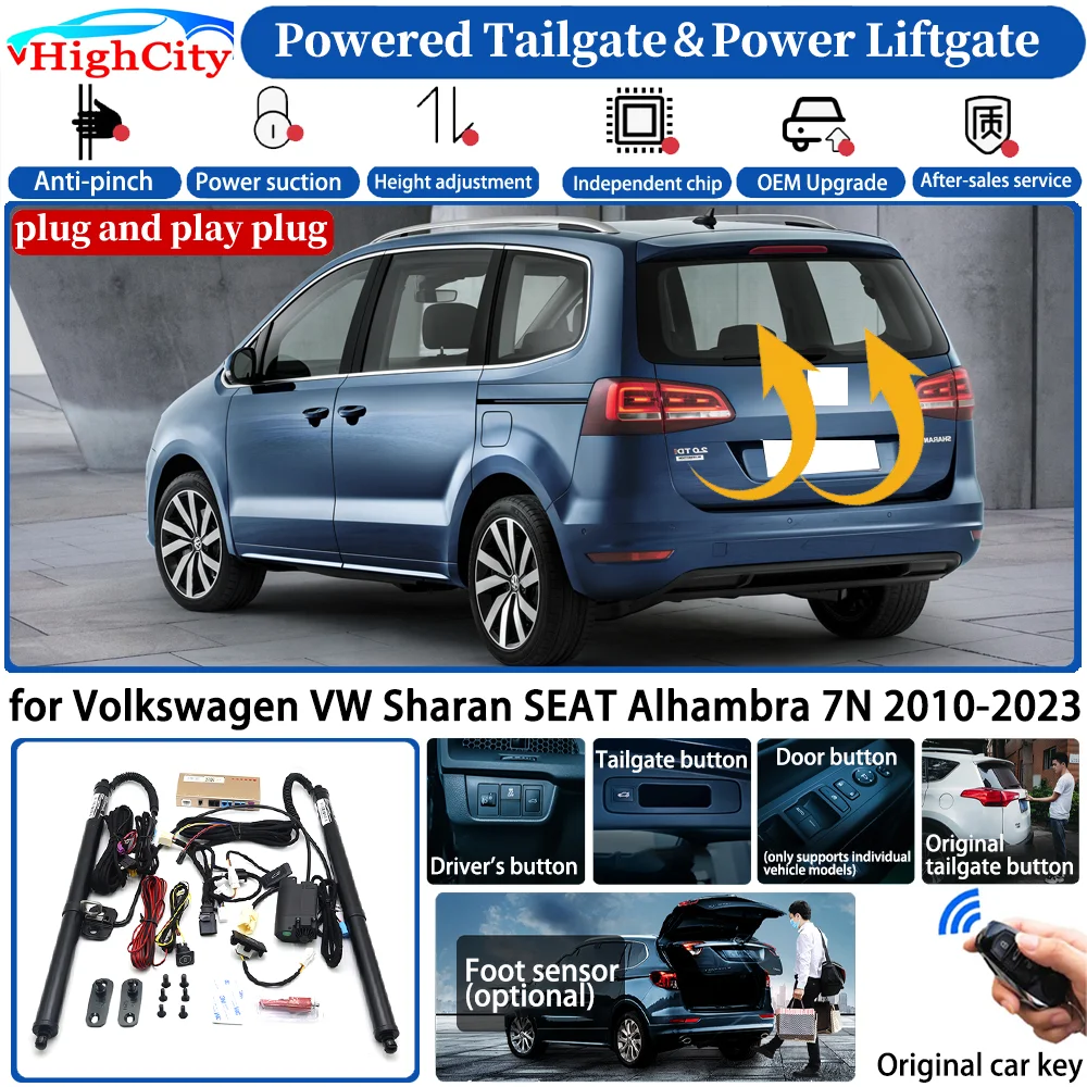 for Volkswagen VW Sharan SEAT Alhambra 7N 2010-2023 Automatic Smart Powered Tailgate Power Liftgate System Strut Trunk Lift Kit