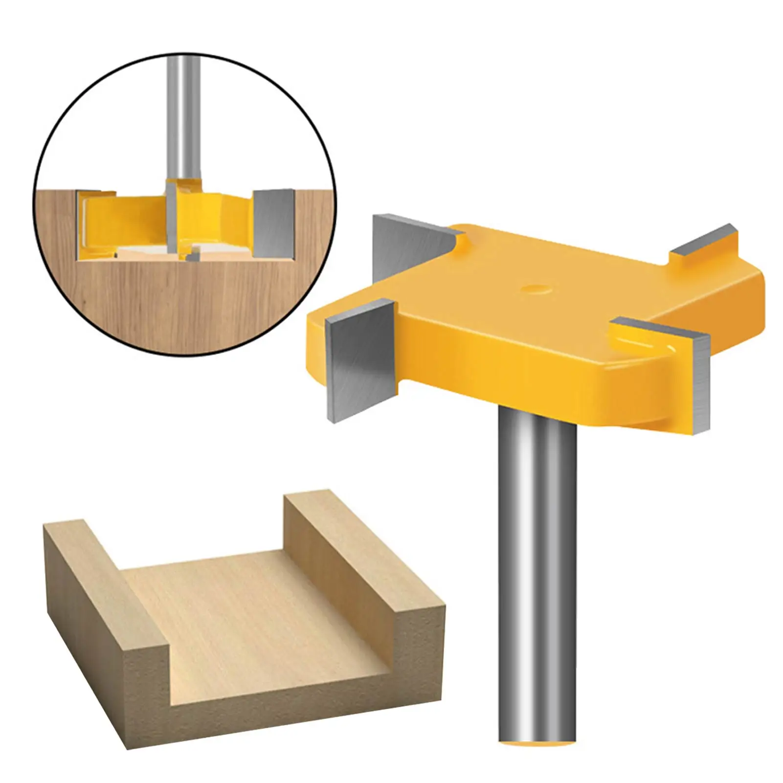 Broca de enrutador de superficie de Spoilboard, vástago de 12,7mm, broca de enrutador de aplanamiento de losa, herramienta de carpintería de 4 bordes, brocas de enrutador para madera Industrial