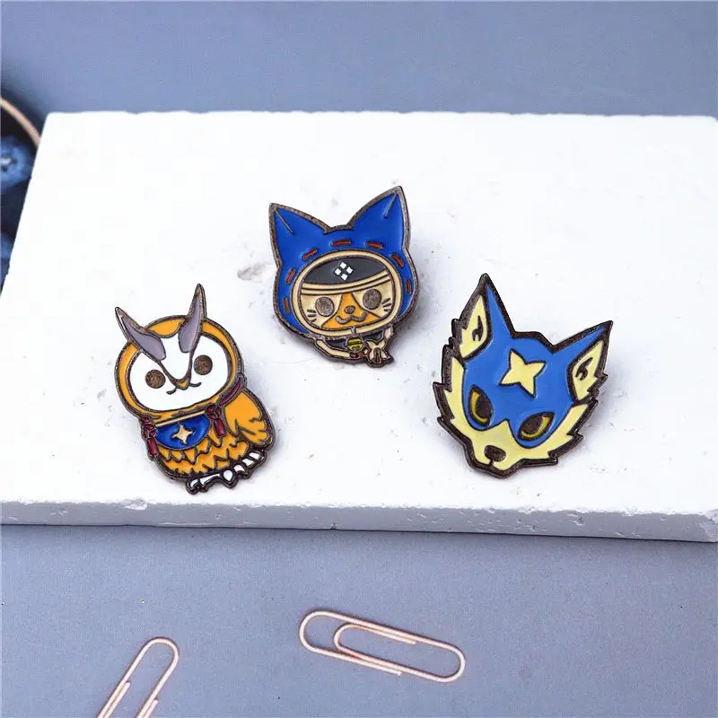 Neues Monster Hunter Felyne Exquisites Metall-Abzeichen mit hohem Farbwert, kreativer Cartoon-Kleiderbrosche, Medaillenanhänger für Männer und Frauen – Detail 2
