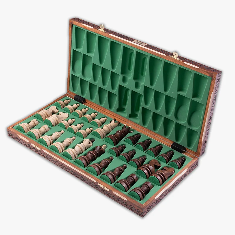 木製チェスビジネスギフト無垢材ハイエンド大型折りたたみチェスギフト、チェスゲーム、ボードゲーム、家の装飾