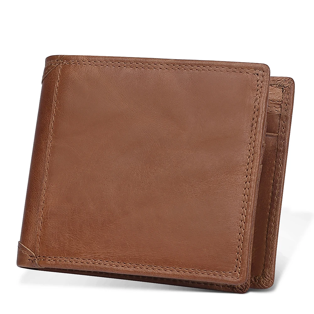 Business Retro Leather Wallet RFID Multi Card Men's Card Wrap Head Layer Cowhide Fashion Short Wallet