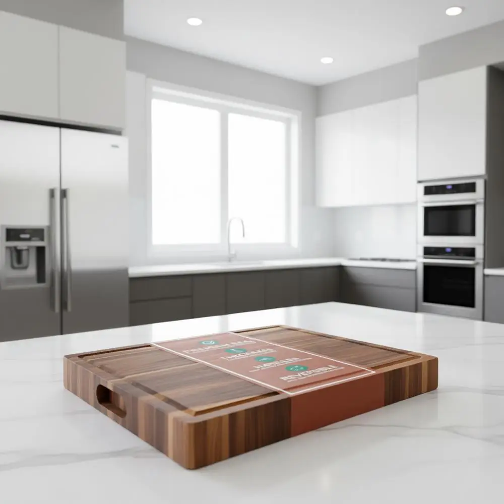 

Extra Large 23x17x1.5 Acacia Wood Cutting Board - Thick, Reversible, Doubles as Charcuterie Board with Deep Juice Groove