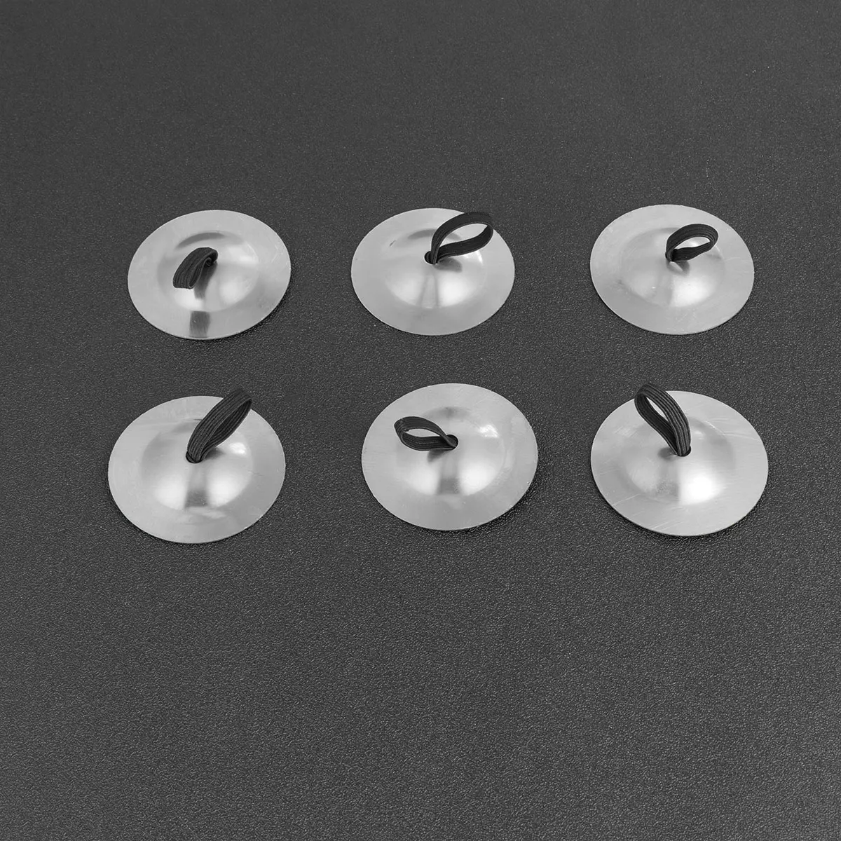 

6pcs Belly Dance Finger Cymbals Iron Zills Durable Lightweight Silver Polished Easy Grip Elastic Loop Party Performance