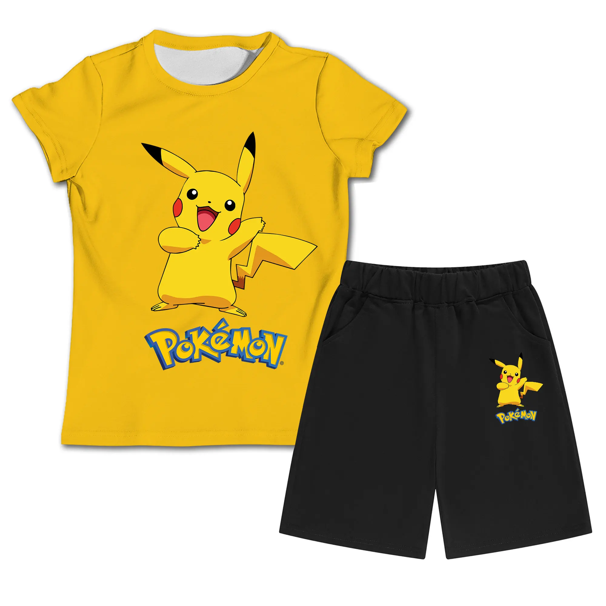 moda-infantil-anime-pokemon-conjunto-de-algodao-criancas-camiseta-verao-pikachu-camiseta-infantil-shorts-conjunto-de-duas-pecas