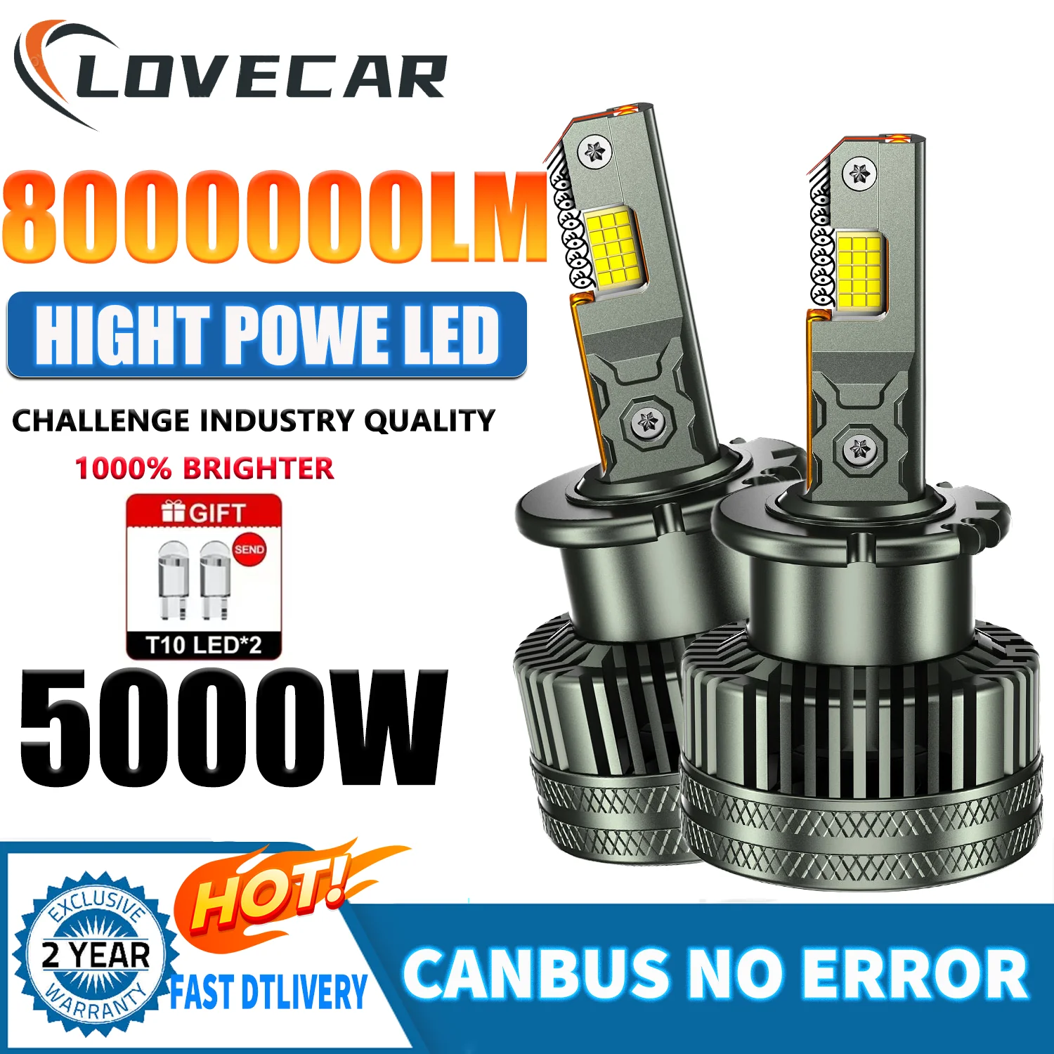 

LOVECAR 4 Медь D4S D2S 1:1 Автомобильная лампа D1S D3S Супер яркий ксеноновый свет Plug&Play Лампа для фар RoHS 12 В 6500 К Автомобильная лампа