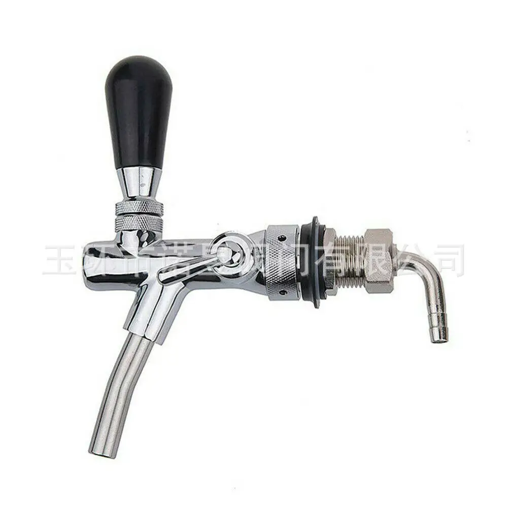 Chrome Brass Adjustable Beer Faucet G5/8 Thread Flow Control Draft Beer Tap for Kegerator Beer Tower Home Bar Dispenser