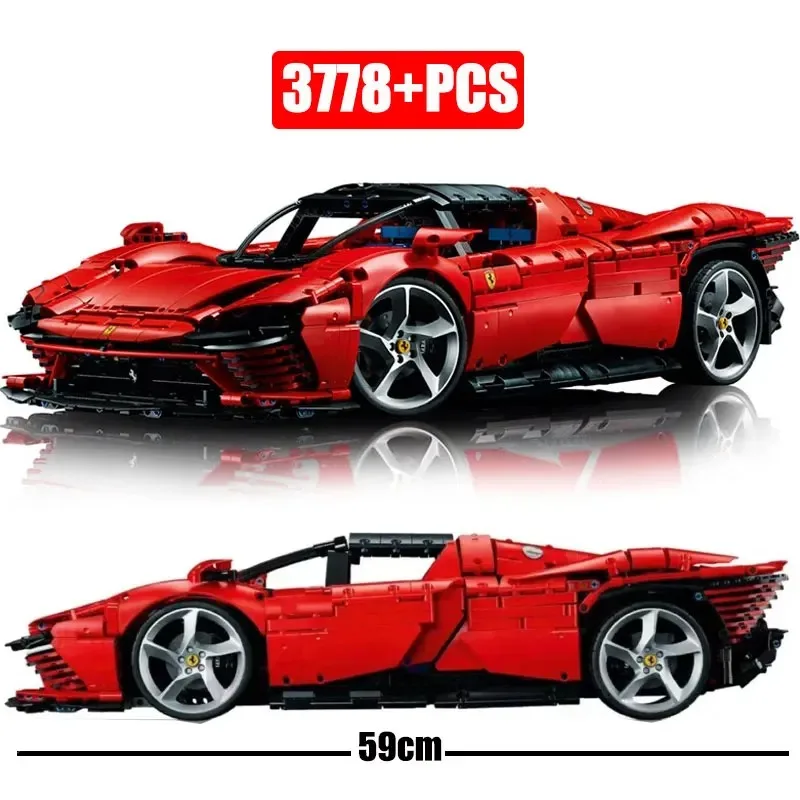 Red Sports Car Model  Building Blocks Sets Compatible with Legoed Particles Suitable for Christmas Gifts 3778pcs