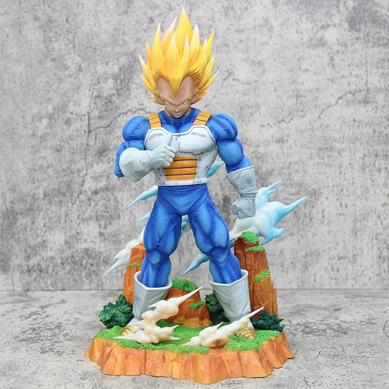 34Cm Dragon Ball Gk Model Anime Figure Super Saiyan Vegeta 1:6 14Inch Majin Vegeta Large Statue Room Decor Ornament Gift Toys