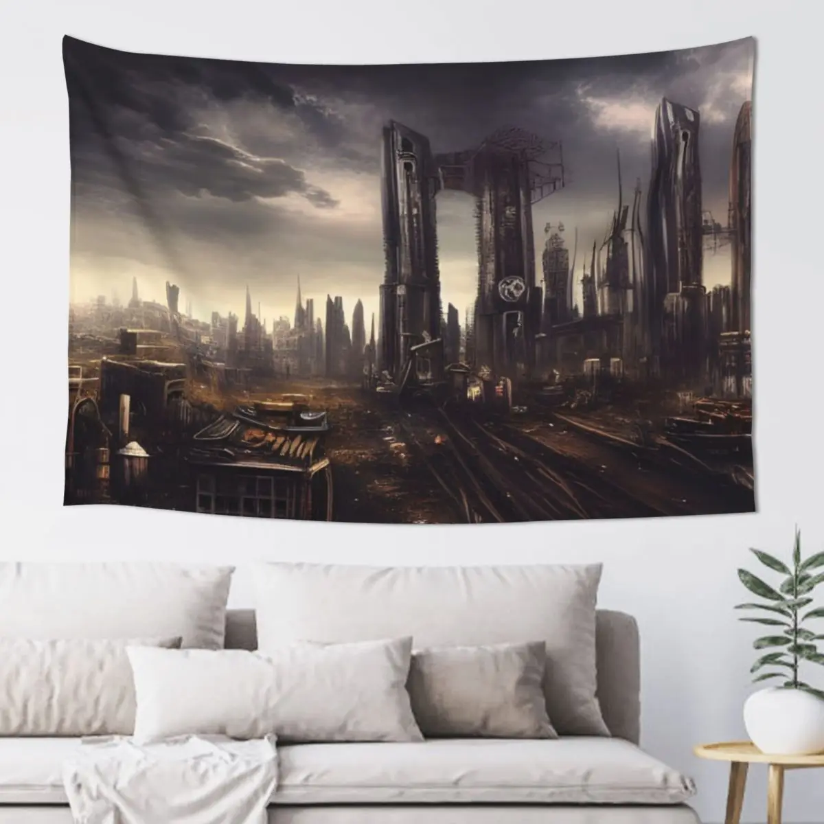 

Post Apocalyptic City Tapestry Decoration Bedroom Hanging Wall Decorations For Room Korean Room Decor Tapestry