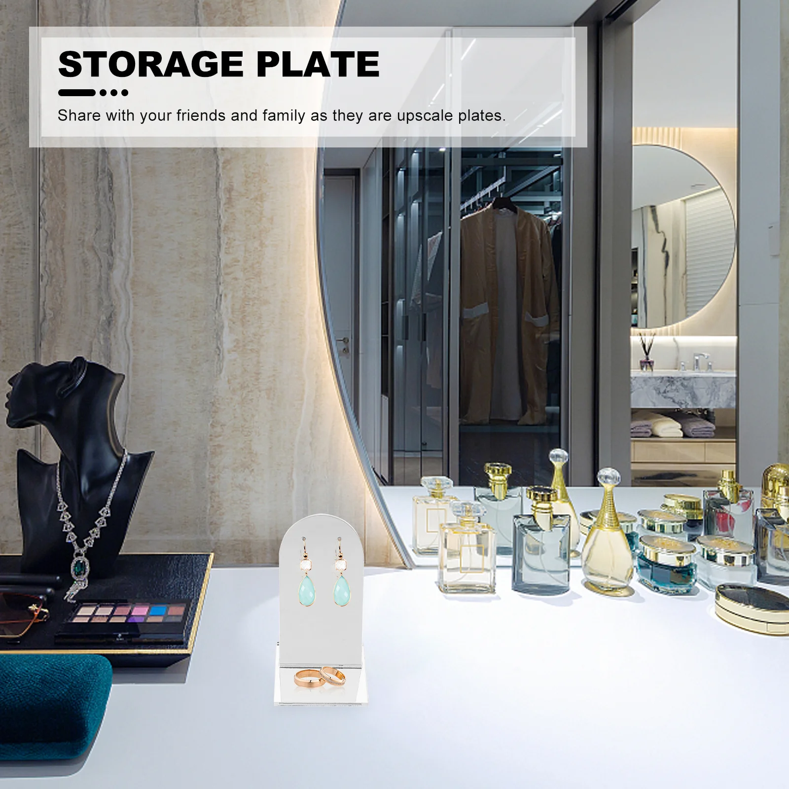 

Jewelry Display Stand Acrylic Reflection Mirror For Flat Lay Photography Props Earrings Studs Beauty Cosmetics Flower Product