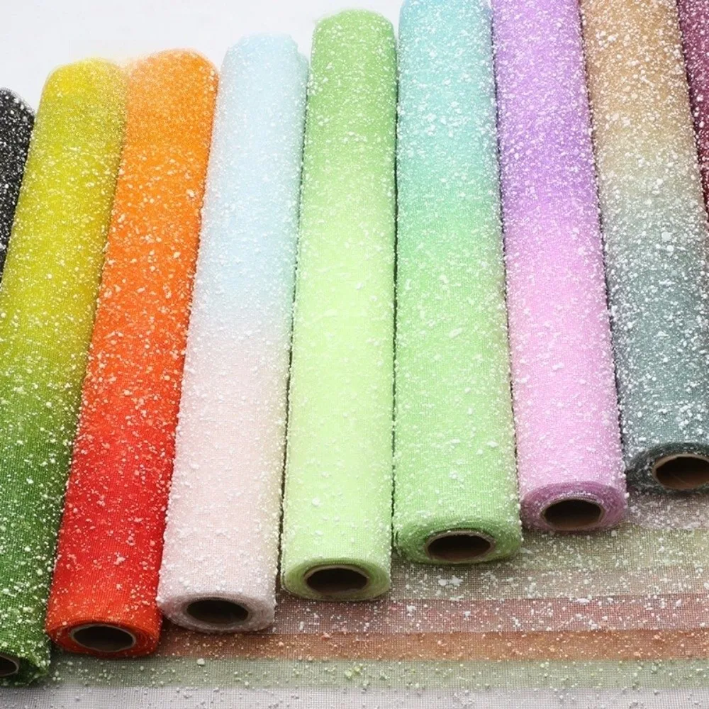 Gradient Snow Dot Yarn Mesh Paper Irregular Mesh Hollow Net Florist Wrap Supplies Snowflake Yarn 50cm Wide Bouquet Packaging