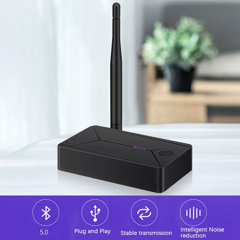 DC 5V Wireless Audio Bluetooth 5.0 Transmitter Adapter 3.5Mm Coaxial Optical Fiber Input for TV PC Earphone Headset-A22U