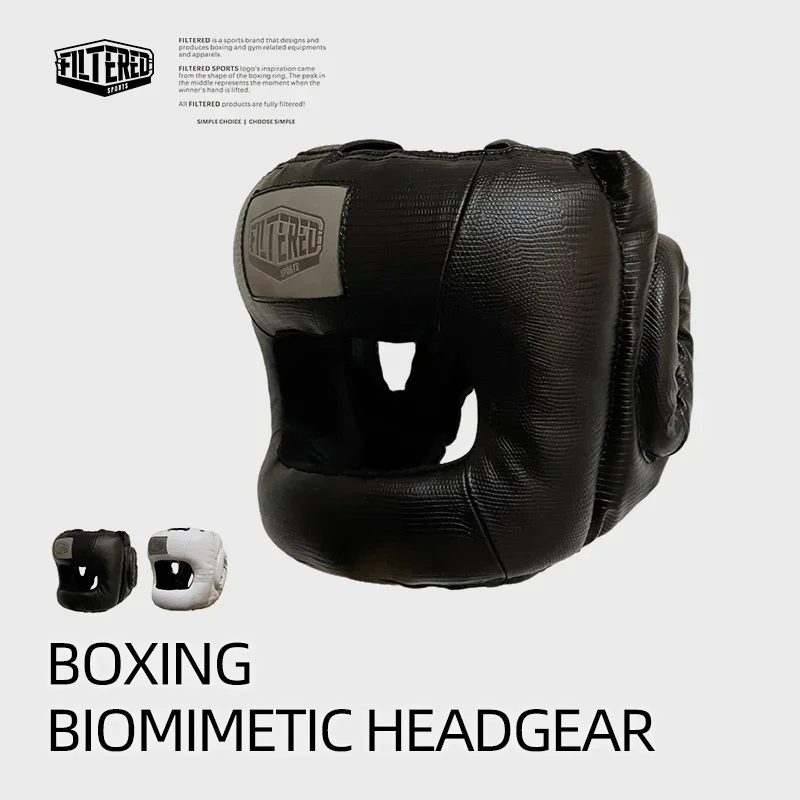 FILTERED SPORTS Professional Boxing Headgear Helmet Removable Rear Cushion for Full Face Protection Boxing Training MMA HG02