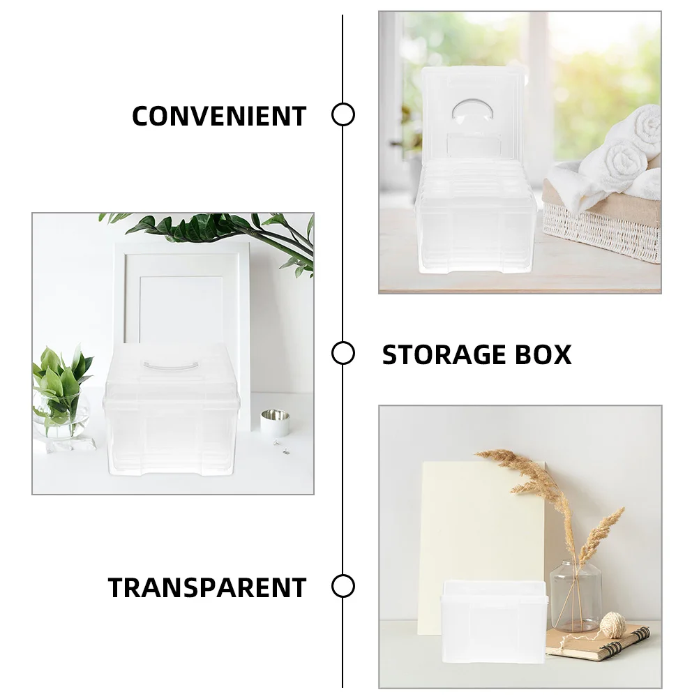 

Photo Storage Box Case Clear Postcard Organizers Plastic Container Picture Containers for Photos