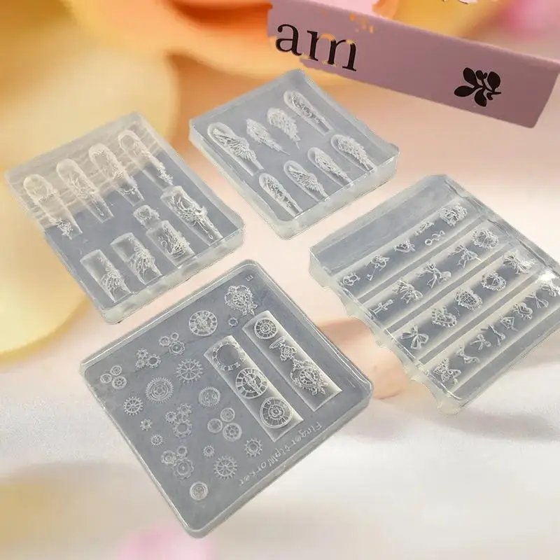 1 Piece Kawaii Butterfly Wing Silicone Nails Mold Reusable Templates Stamping 3D DIY Design Nail Art Parts Decorations Tools