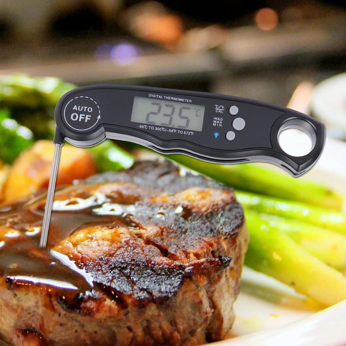 

Folding Thermometer -50℃ To 300℃ Instant Read Kitchen Cooking Thermometer Waterproof Bbq Meat Milk Water