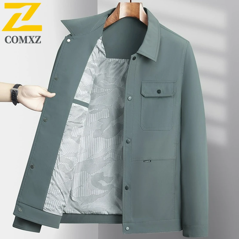 

COMXZ Premium Men Jacket Classic Adventure Multi Functional Breathable Coat Stylish Business Casual Comfortable Autumn Outerwear