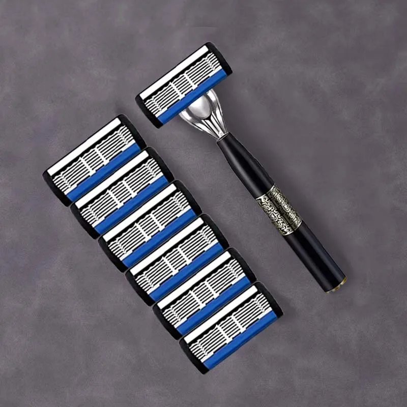 ماكينة حلاقة رجالية راقية بمقبض مضاد للانزلاق، شفرة حادة وناعمة من الفولاذ المقاوم للصدأ، حلاقة غير مؤلمة، هدية مثالية للمهرجانات #3