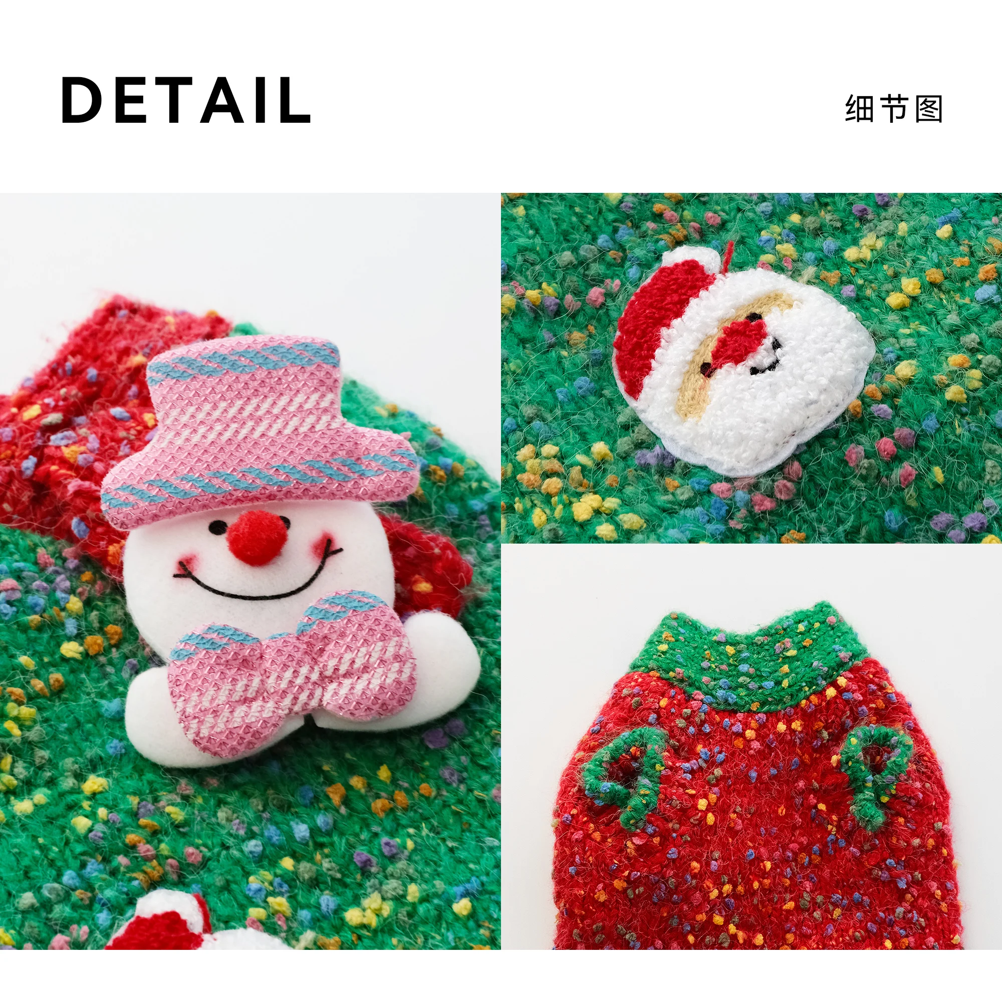 Suéter de punto moteado colorido de Navidad para mascotas, muñeco de nieve 3D, decoración de Papá Noel, perro pequeño, mediano, gato, traje cálido de invierno, ropa festiva