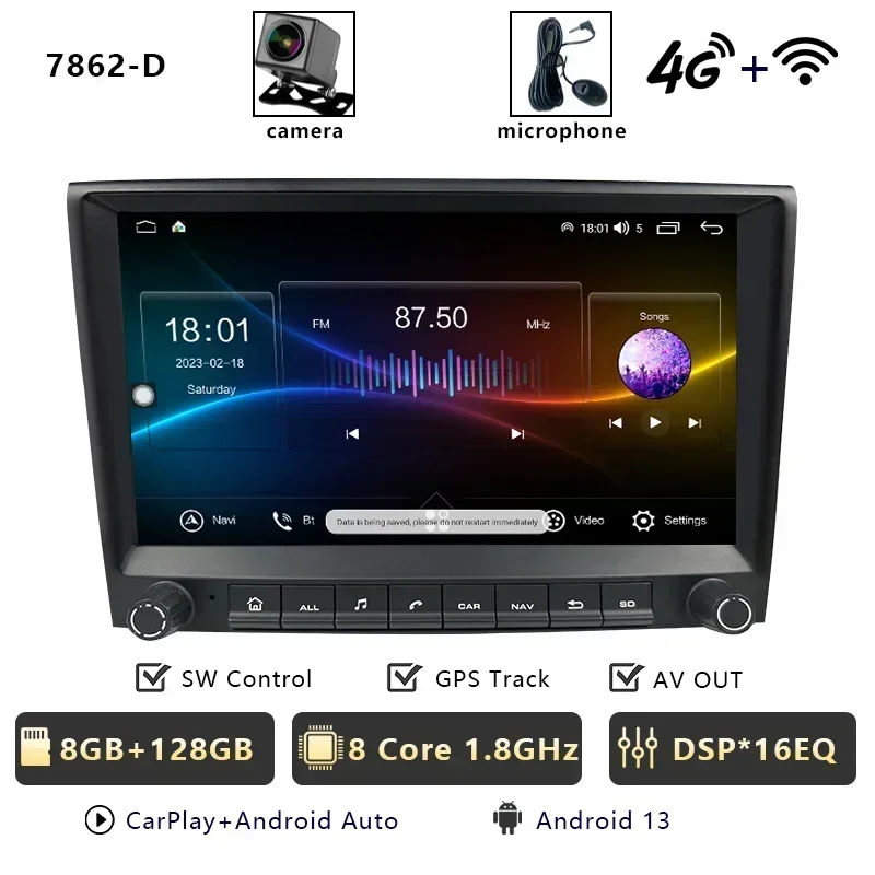 CHSTEK Carplay Android 13 Voor Porsche 911 987 997 Cayman Boxster Autoradio Speler Multimedia GPS WIFI 4G RDS Bluetooth Autoradio - afbeelding 1