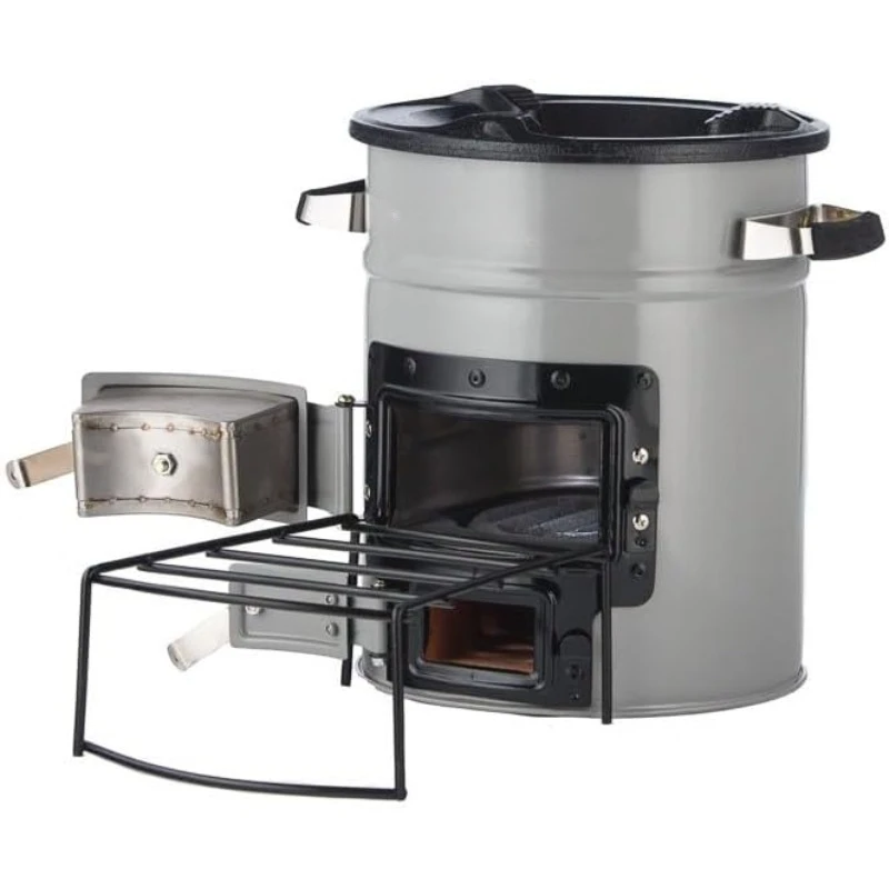 Stove Heavy Duty Portable Camp Stove for Outdoor Cooking, Versa Dual-Fuel (Wood & Charcoal)