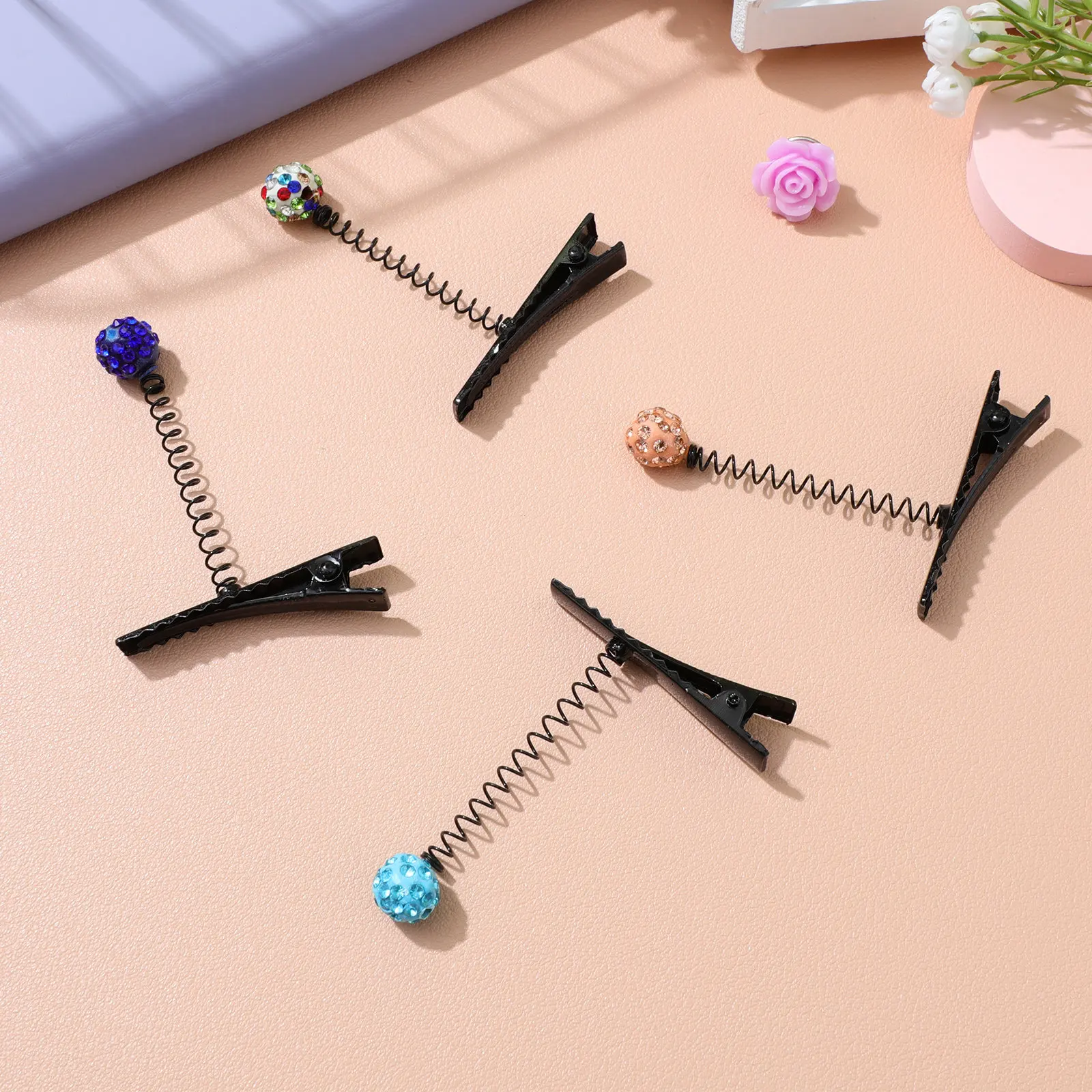 

100 шт. металлических заколок-уточек для волос с пружинным механизмом для творчества, создания аксессуаров для причесок и рукоделия