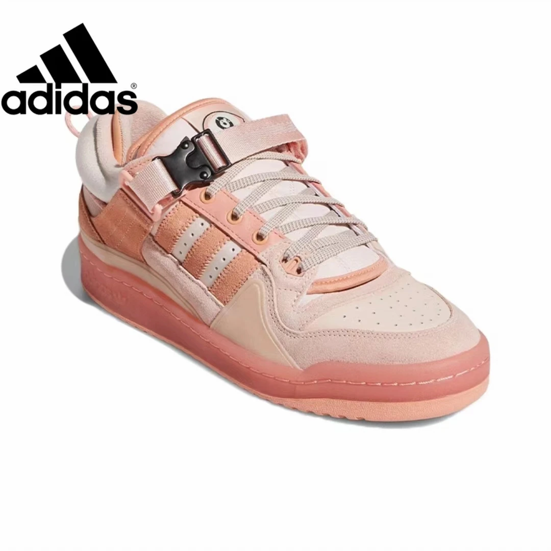 Original New Arrival Adidas Originals FORUM LOW  Bad Bunny Pink Easter Egg Unisex Skateboarding Shoes Sneakers