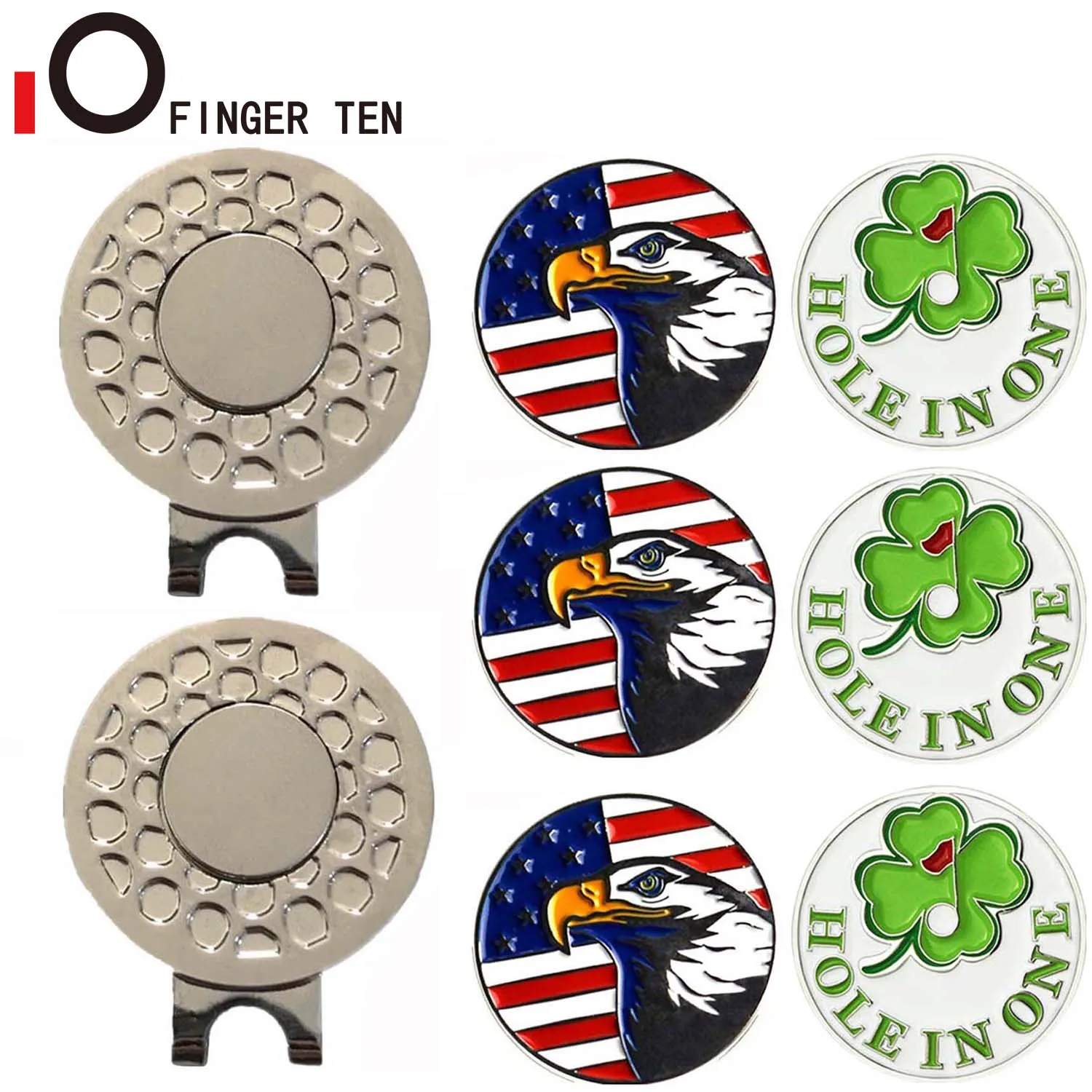 Magnetic Alloy Accessories Golf Ball Mark + Golf Hat Clip Balls Marker Set Eagle Flog Wine Glass Lucky Clover Drop Shipping