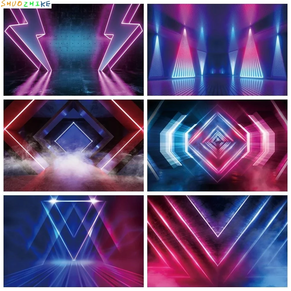 

Neon Color Women Men Sign Happy Birthday Banner Backdrop Dance Stage Party Photo Studio Background 3D Photography Shooting Props