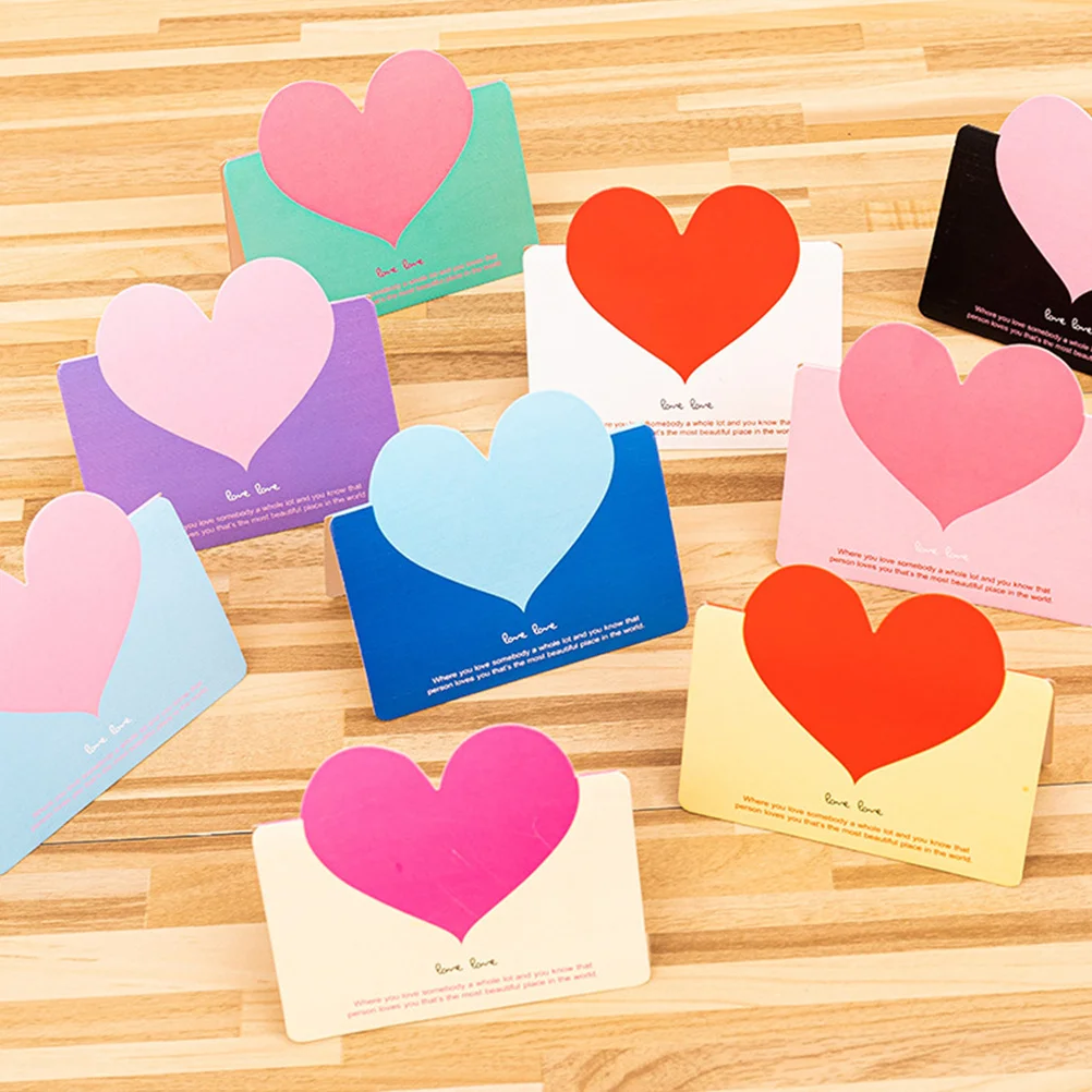 

100Pcs Heart Shaped Paperboard Greeting Cards Blank Message Cards for Birthday Christmas Valentine Festivals Heart Paper Card