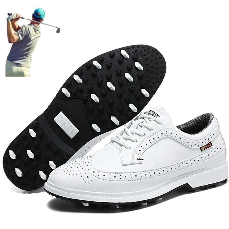 Męskie buty golfowe Outdoor Lawn Antypoślizgowe Wygodne buty sportowe do golfa Rekreacyjne buty sportowe do chodzenia Klasyczne modne buty Lefu