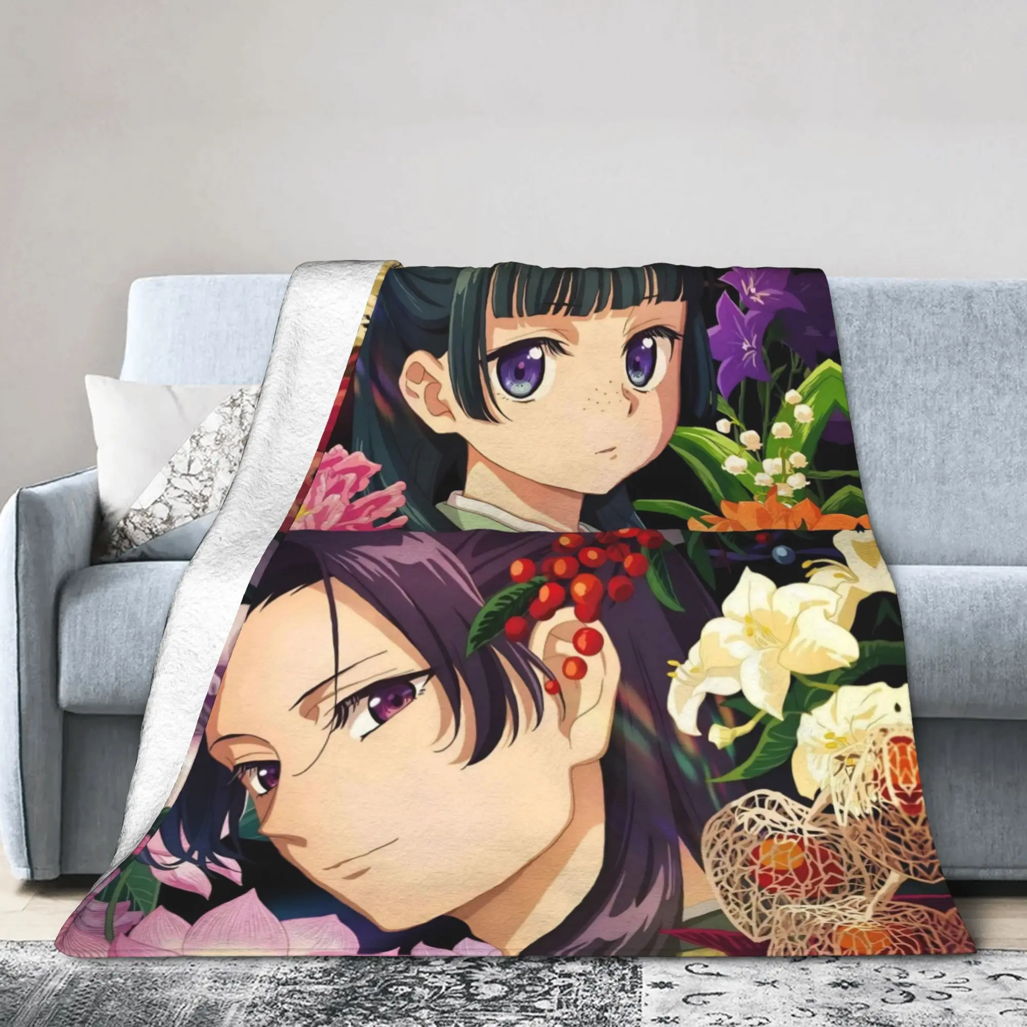 Maomao Jinshi Blanket Apothecary Diaries Flannel Throw Blankets Summer Air Conditioning Portable Ultra-Soft Warm Bedspreads,