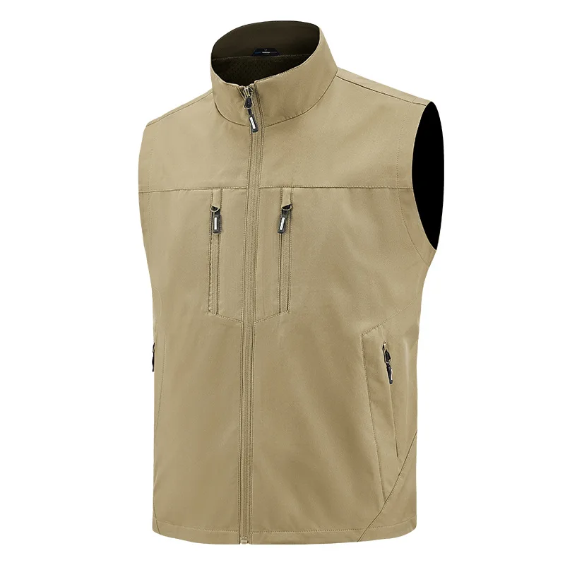 

Vest Men's Thin Multi-pocket Stand-up Collar Summer Thin Cargo Vests Loose Fishing Photography Men Quick-drying Tactical Vest