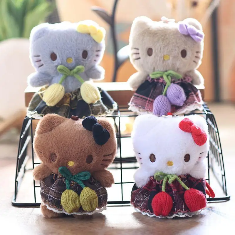 1Pcs Cartoon Sanrio Backpack Decoration Kawaii Hello Kitty Plush Doll Keychain Toy Bag Pendant Girls Gifts