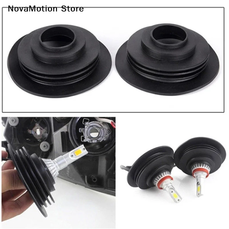[NM]1/2/3/4Pcs Soft Rubber Dust Cover For Car Auto Headlight Universal LED Light Seal Cap[NM]