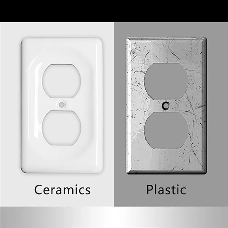 2Pack Ceramic Switch Plates Outlet Covers Switch Plate Cover White (Single Duplex)