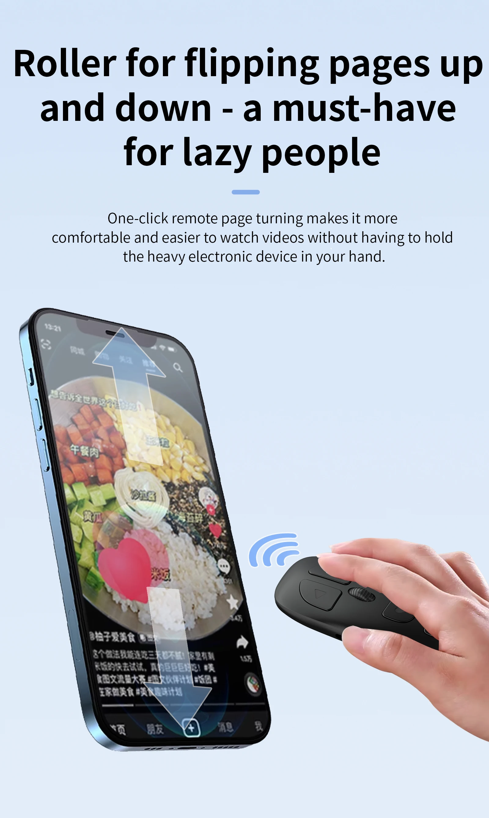Teléfono móvil Compatible con Bluetooth Control remoto Selfie Video Control remoto Turner de página automático All-Scenario Master